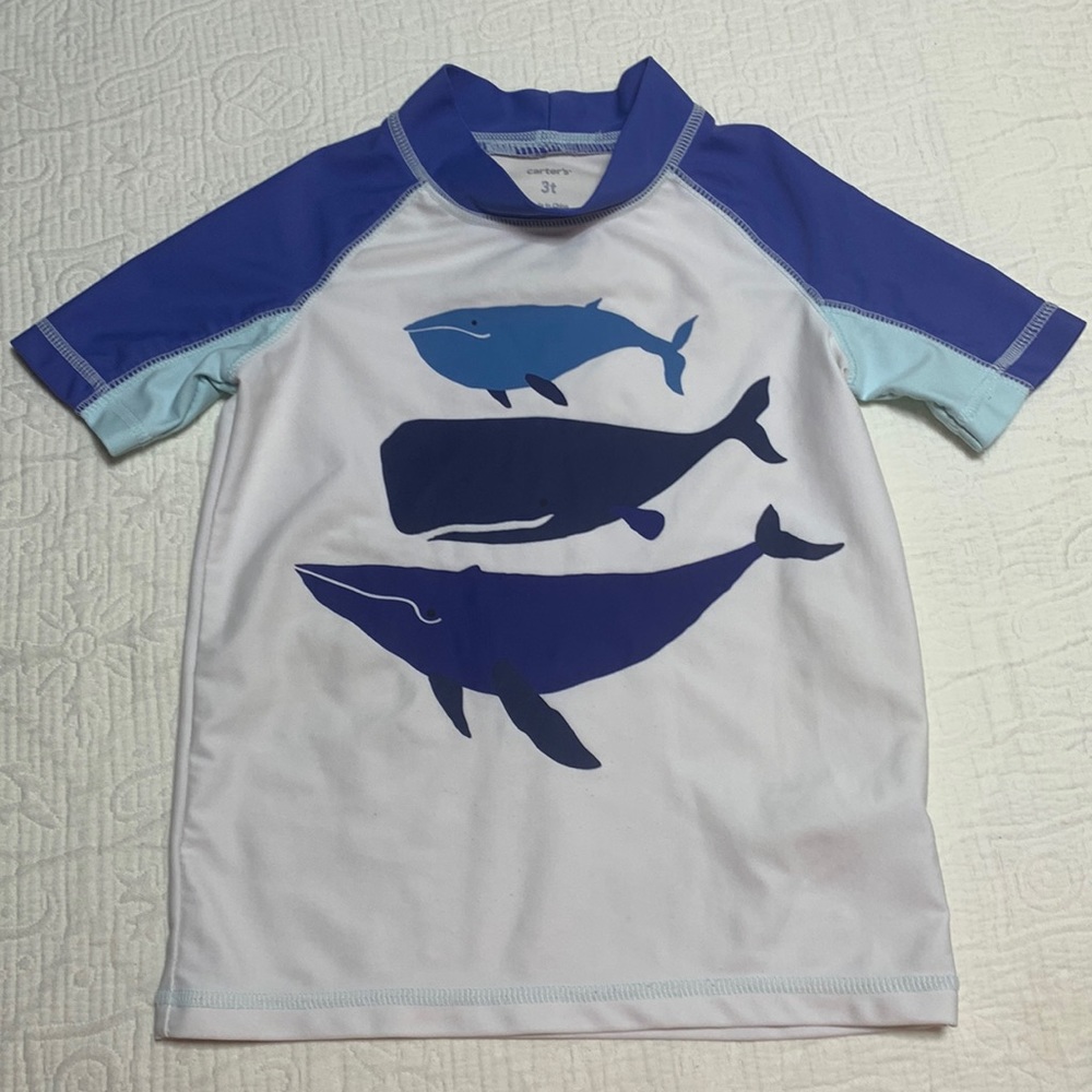 3T (4/$20) Whales Rashguard by Carter’s